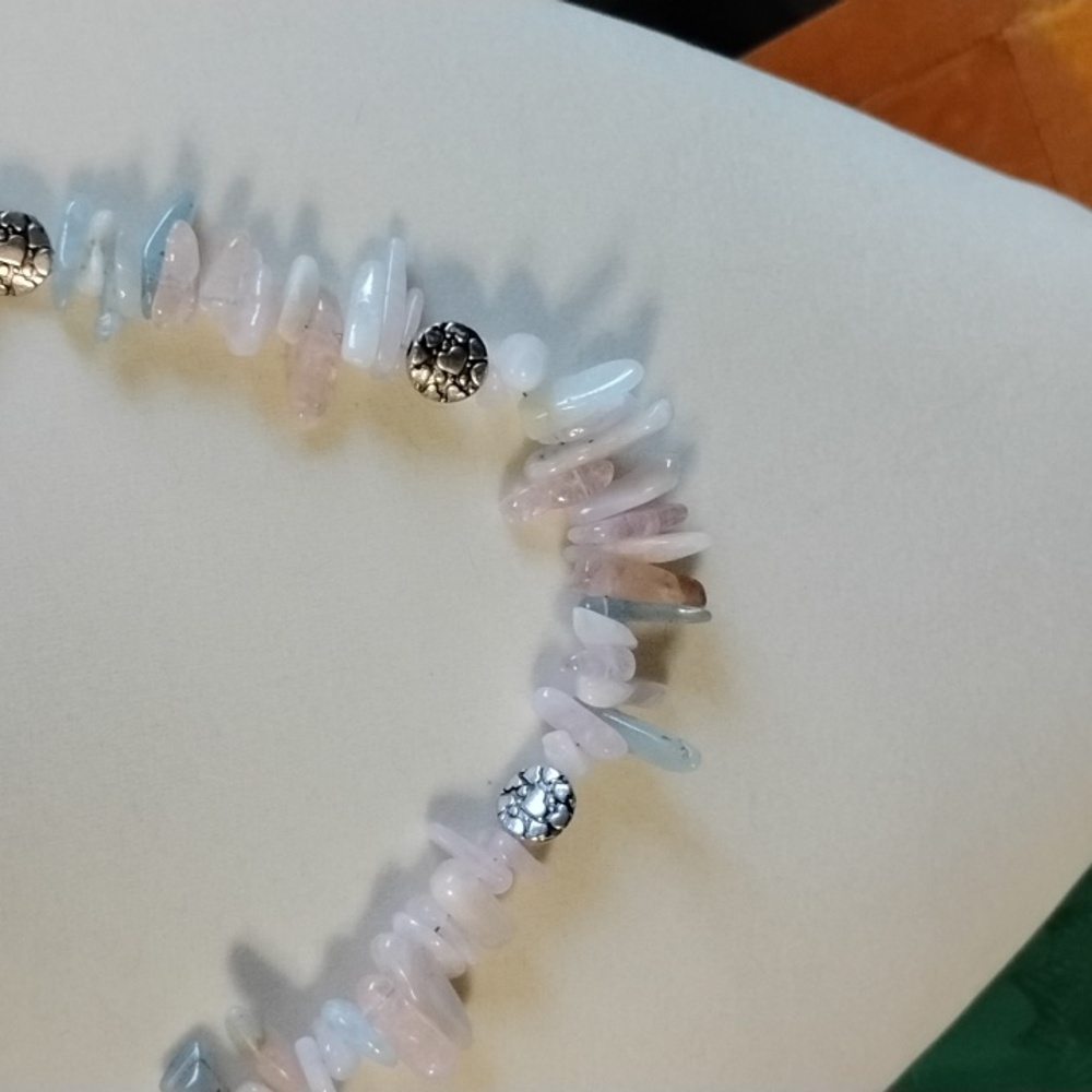 🩷Hand Crafted Beryl Multi-Color Pastel Stone Necklace(Morganite, Aquamarine🩷 - Picture 2 of 7
